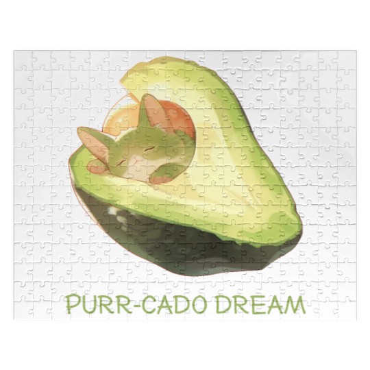 Purr-Cado Dream Funny Avocado Kawaii Cat Lover Jigsaw Puzzles