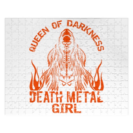 Goth Rock Satan Girl Woman Festivals Death Metal Jigsaw Puzzles
