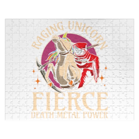 Goth Rock Satan Girl Woman Festivals Death Metal Jigsaw Puzzles