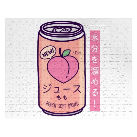 90S Japanese Aesthetic Peach Juice Drink Japan- Jigsaw Puzzles