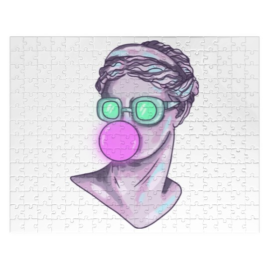 Cool Neon Greek Statue Lady Jigsaw Puzzles