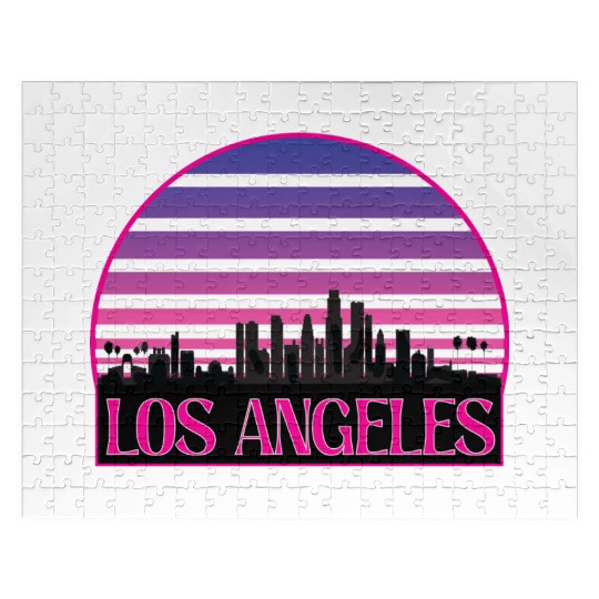 LOSANGELES CIRCLE striped Jigsaw Puzzles