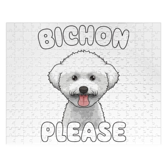 Bichon Please Bichon Frise Dog Lover Funny Pun Jigsaw Puzzles