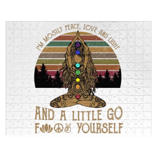 I M MOSTY PEACE LOVE AND LIGHT AND A LITTER Jigsaw Puzzles