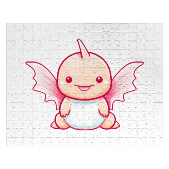 Axolotl Meets Dino - Imaginative Wings Design Jigsaw Puzzles