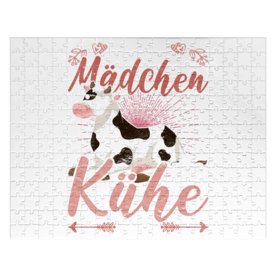 Just a girl who likes cows farm animal cow Jigsaw Puzzles