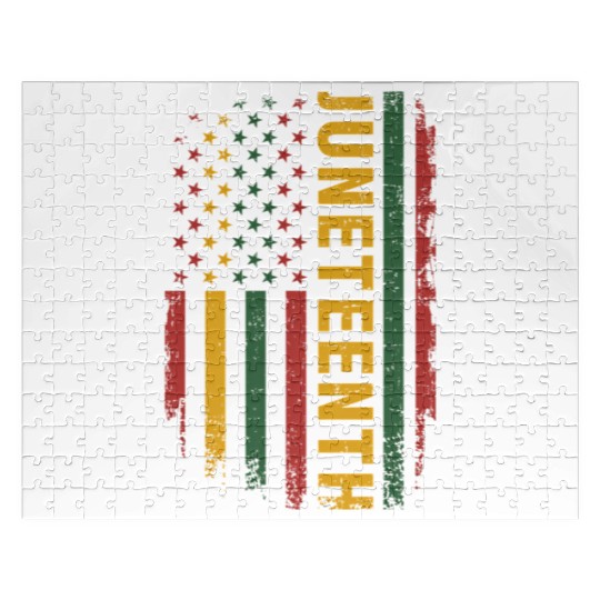 American Flag Pan African Colors For Celebrating J Jigsaw Puzzles