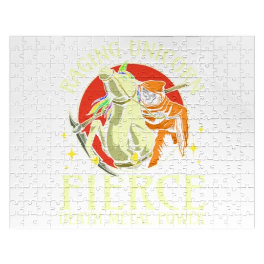 Goth Rock Satan Unicorn Festivals Death Metal Jigsaw Puzzles