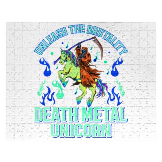 Goth Rock Satan Unicorn Festivals Death Metal Jigsaw Puzzles
