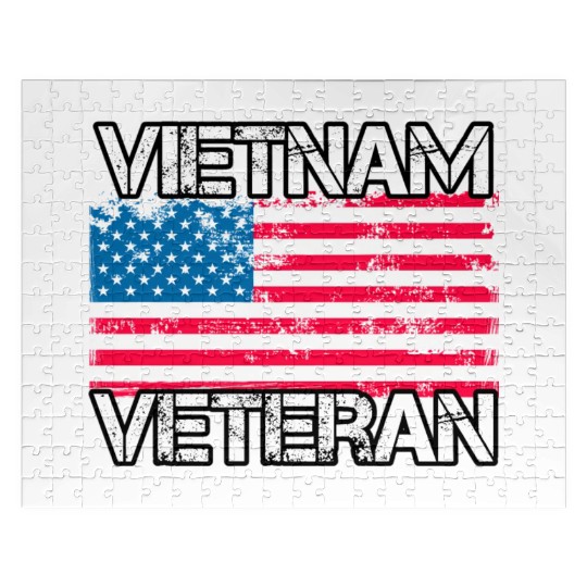 Vietnam Veteran Us Flag Military Vet Jigsaw Puzzles