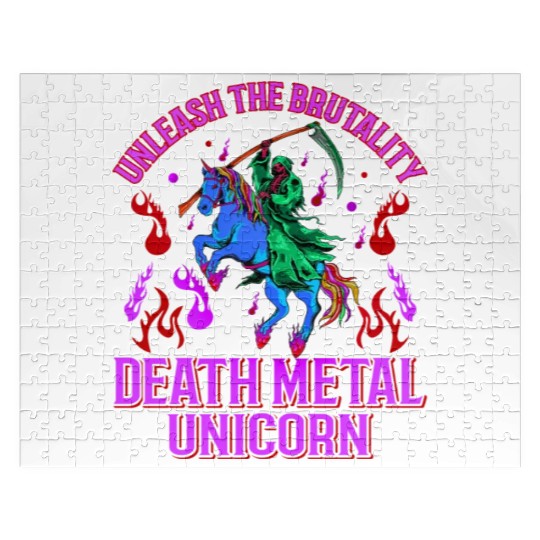 Goth Rock Satan Unicorn Festivals Death Metal Jigsaw Puzzles
