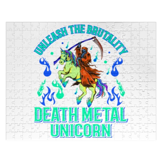Goth Rock Satan Unicorn Festivals Death Metal Jigsaw Puzzles