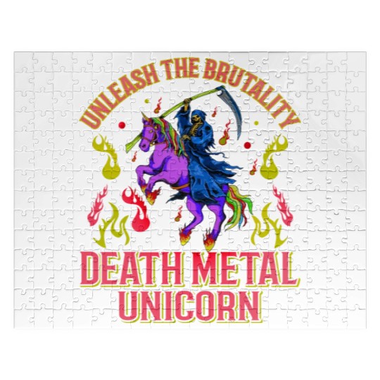 Goth Rock Satan Unicorn Festivals Death Metal Jigsaw Puzzles