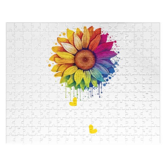 Rainbow Sunflower LGBT Group Pride Transgender Pun Jigsaw Puzzles