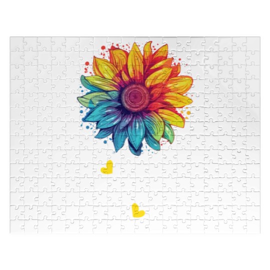 Rainbow Sunflower LGBT Community Pride Transgender Jigsaw Puzzles