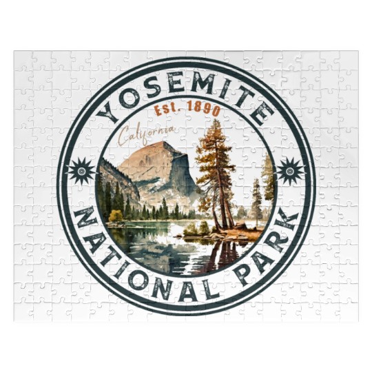 Yosemite National Park Vintage Style Half Dome Jigsaw Puzzles