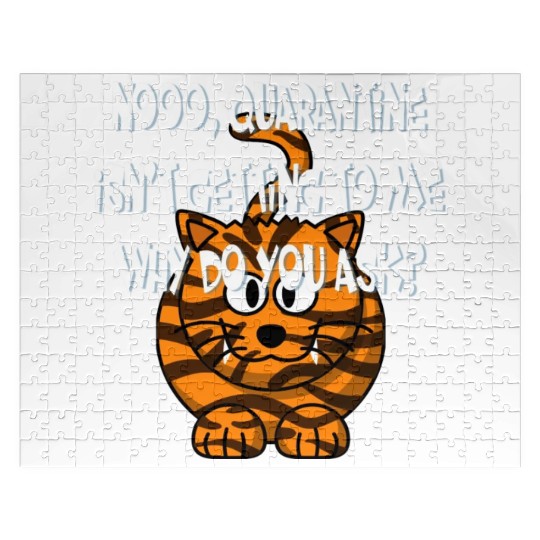 Crazy Cat Social Distancing Face Mask Funny Jigsaw Puzzles