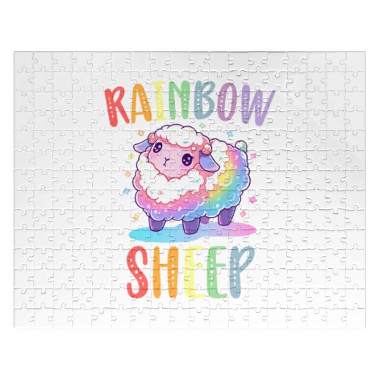 Rainbow Sheep LGBTQ Transgender Pride Community Jigsaw Puzzles
