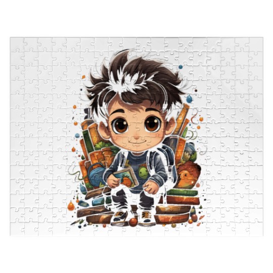 Back to School Pre-K Kindergarten Student Chibi Jigsaw Puzzles