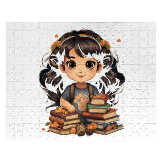 Back to School Pre-K Kindergarten Student Chibi Jigsaw Puzzles