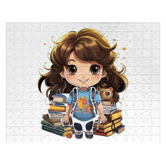 Back to School Pre-K Kindergarten Student Chibi Jigsaw Puzzles