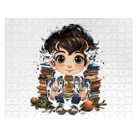 Back to School Pre-K Kindergarten Student Chibi Jigsaw Puzzles