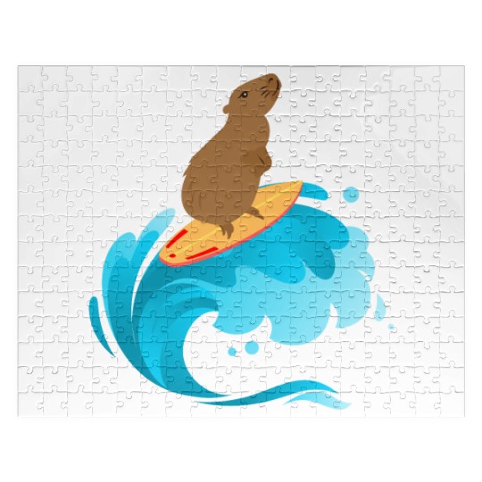 A good wave of surfing capybara Jigsaw Puzzles