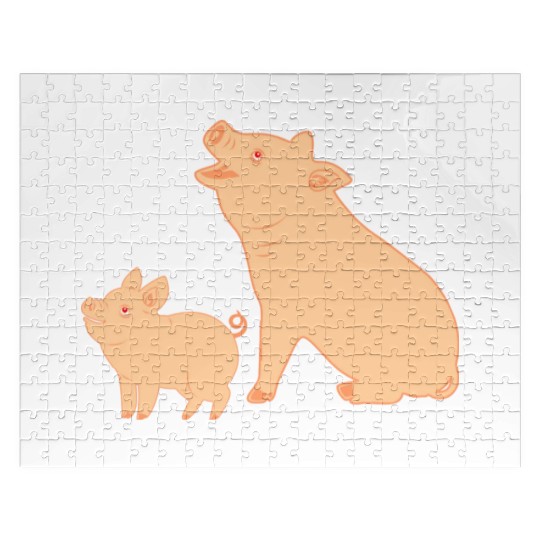 Mother pig with piglet Jigsaw Puzzles
