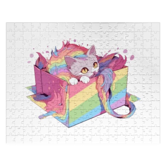 Cool Cat Lesbian Gay Pride LGBT Rainbow Community Jigsaw Puzzles
