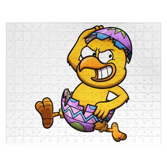 Running Little Chick In An Easter Egg Jigsaw Puzzles