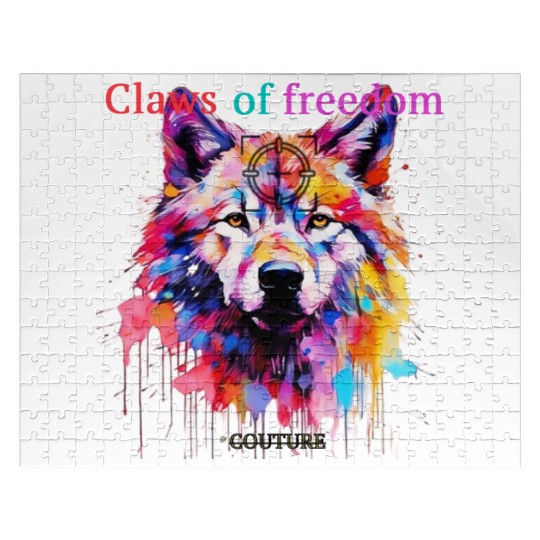 Lone Wolf in Multicolor Jigsaw Puzzles