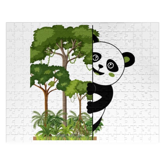 panda bear in the forest Jigsaw Puzzles