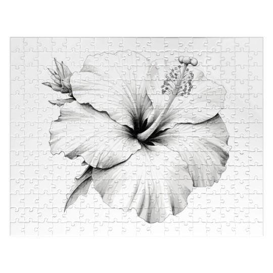 Hibiscus Flower Sketch Jigsaw Puzzles