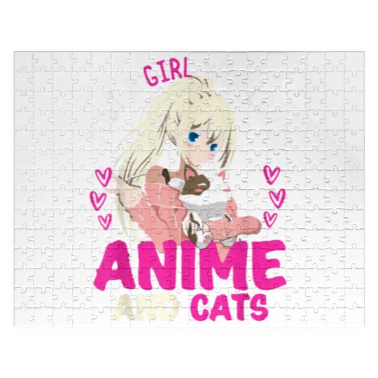 Anime Otaku Cats Japanese Anime Girl Kawaii Cat Jigsaw Puzzles