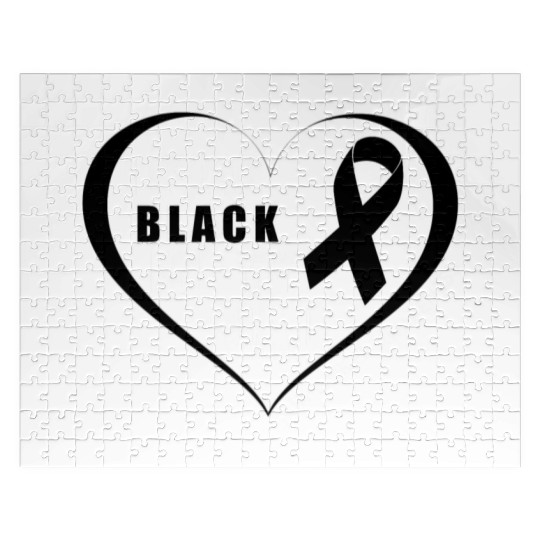I Wear Black For My Dad Skin Cancer Awareness Jigsaw Puzzles