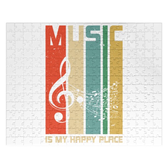Music is My Happy Place Gift Musician Lover Artist Jigsaw Puzzles