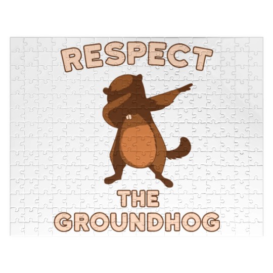 Dabbing Groundhog Day Respect the Groundhog Funny Jigsaw Puzzles