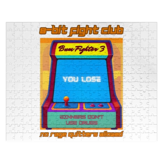 Funny Retro Gaming 80s Arcade 8-Bit Gamer Humor Jigsaw Puzzles