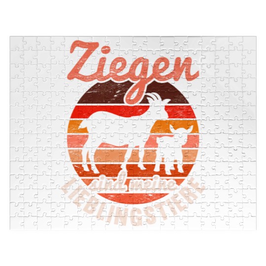 Goats are my favorite animals farmer retro goat Jigsaw Puzzles