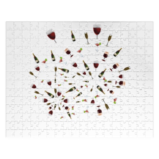 Dandelion Wine Glass Champagne Bottle Of Wine Drin Jigsaw Puzzles