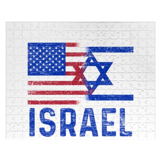 Us Flag I Stand With Israel Jigsaw Puzzles