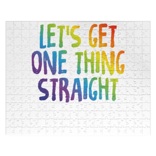 Lgbtq Rainbow Pride Not Straight Gay Lesbian Jigsaw Puzzles