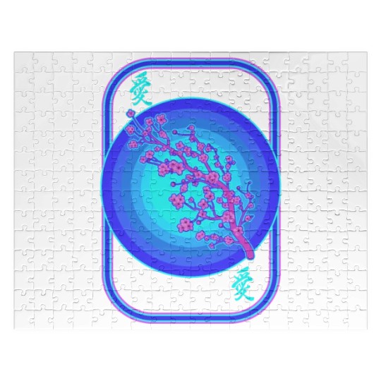 Cherry Blossom Jigsaw Puzzles, Vaporwave Sakura Flowers