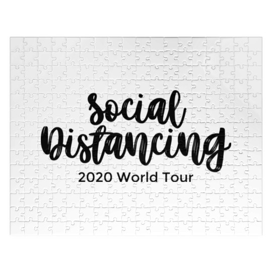 Social Distancing 2020 World Tour black hipster Jigsaw Puzzles
