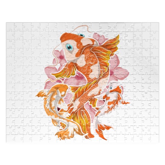 Cherry Blossom Nishikigoi Gift Sakura Koi Carp Jigsaw Puzzles