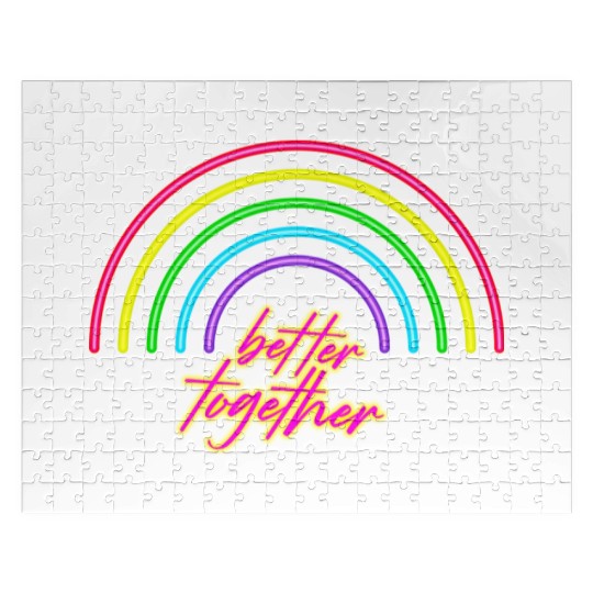 Better Together Neon Rainbow vintage Jigsaw Puzzles