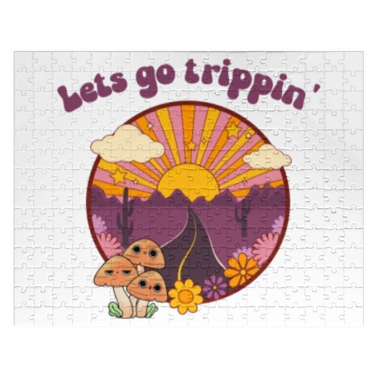 Road Trippin Cool Retro Vintage Road Trip Jigsaw Puzzles