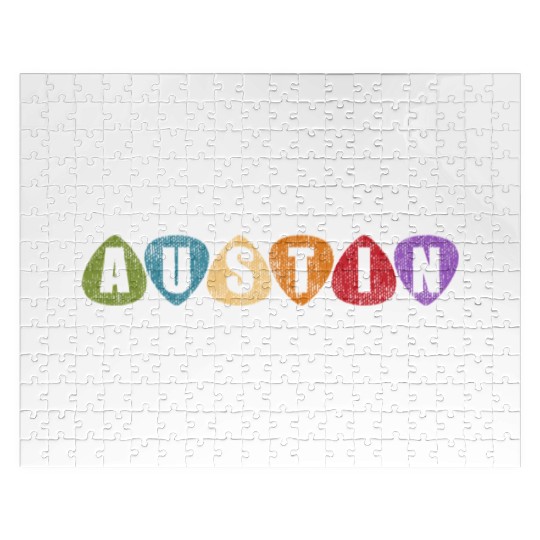 Austin Texas Music Guitar Pic Tx Jigsaw Puzzles