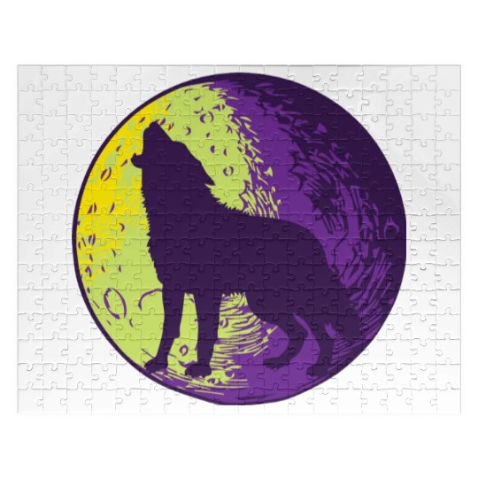 Howling wolf in the moon cool Jigsaw Puzzles