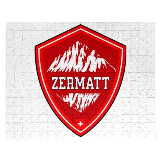 Zermatt Switzerland Flag Mountains Jigsaw Puzzles